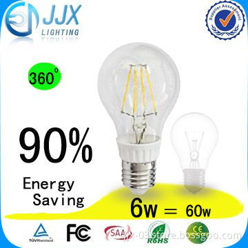 CE&ROHS E27 filament LED Bulb 6w 360 beam angle